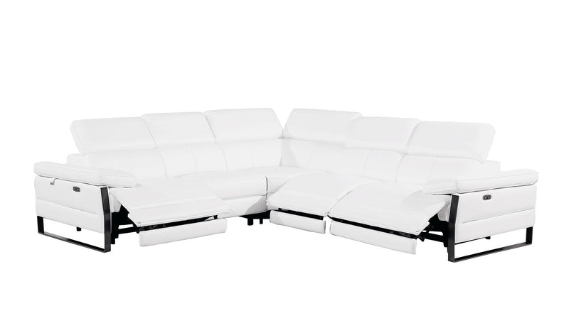 1246 - 5-Piece L-Shaped Modular Power Reclining Sectional With Power Headrests