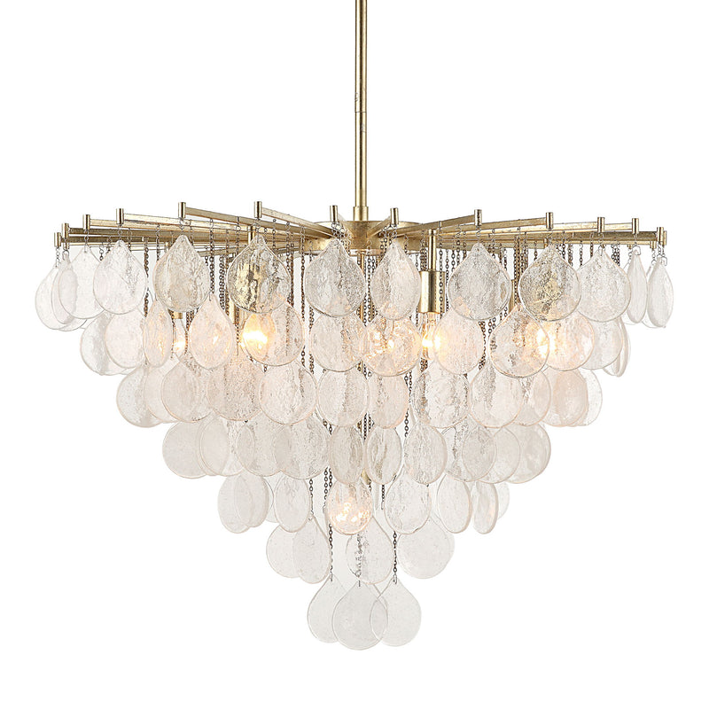 Uttermost Goccia tear drop glass pendant light hanging fixture with clear glass and modern design.