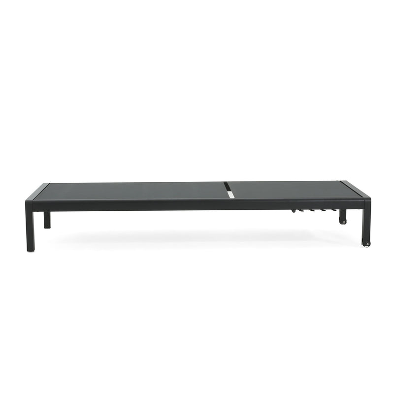 Noble House outdoor patio chaise lounge with five reclining positions, featuring cushioned support and durable weather-resistant design.