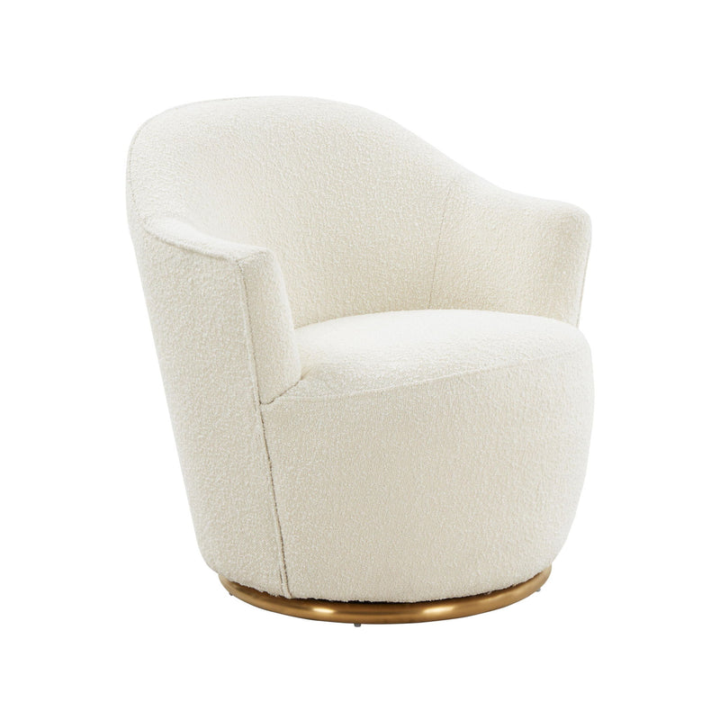 Skyla - Boucle Swivel Chair - Beige - R&R Furniture Gallery (Fountain Valley, CA)