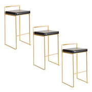Lumi Source Fuji contemporary glam barstool with sleek design and quality construction, shown as part of a stool set.