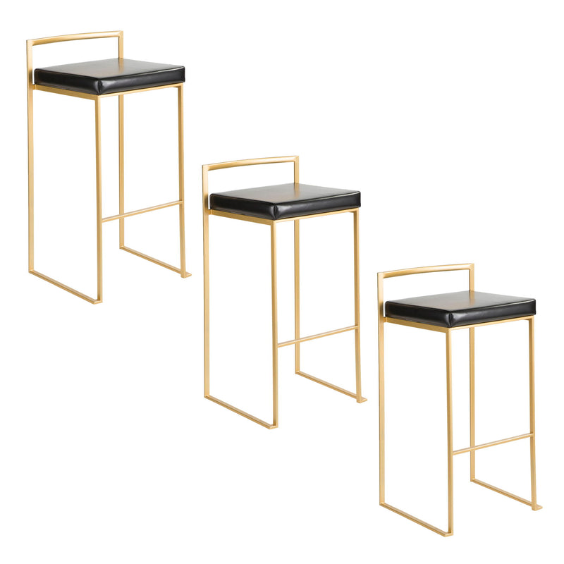 Lumi Source Fuji contemporary glam barstool with sleek design and quality construction, shown as part of a stool set.