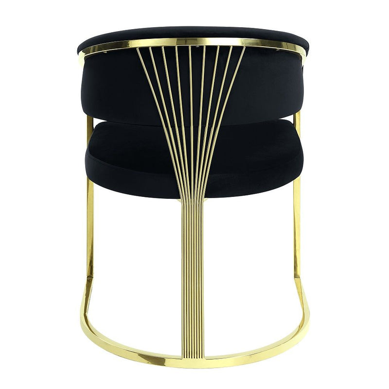 Fallon - Side Chair - Black Velvet & Mirrored Gold - R&R Furniture Gallery (Fountain Valley, CA)