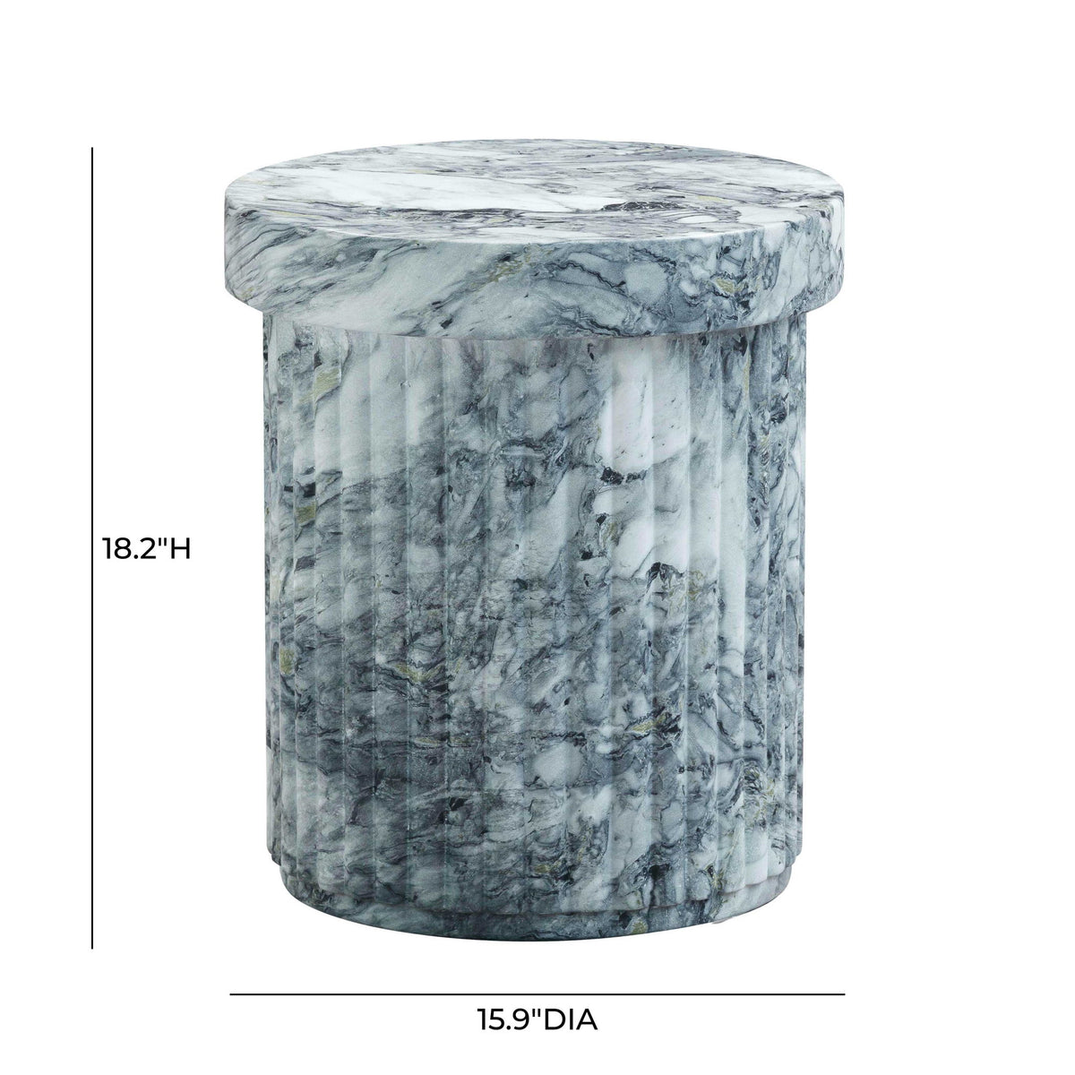 Serafina - Concrete Indoor / Outdoor Side Table - Marble Pattern - R&R Furniture Gallery (Fountain Valley, CA)
