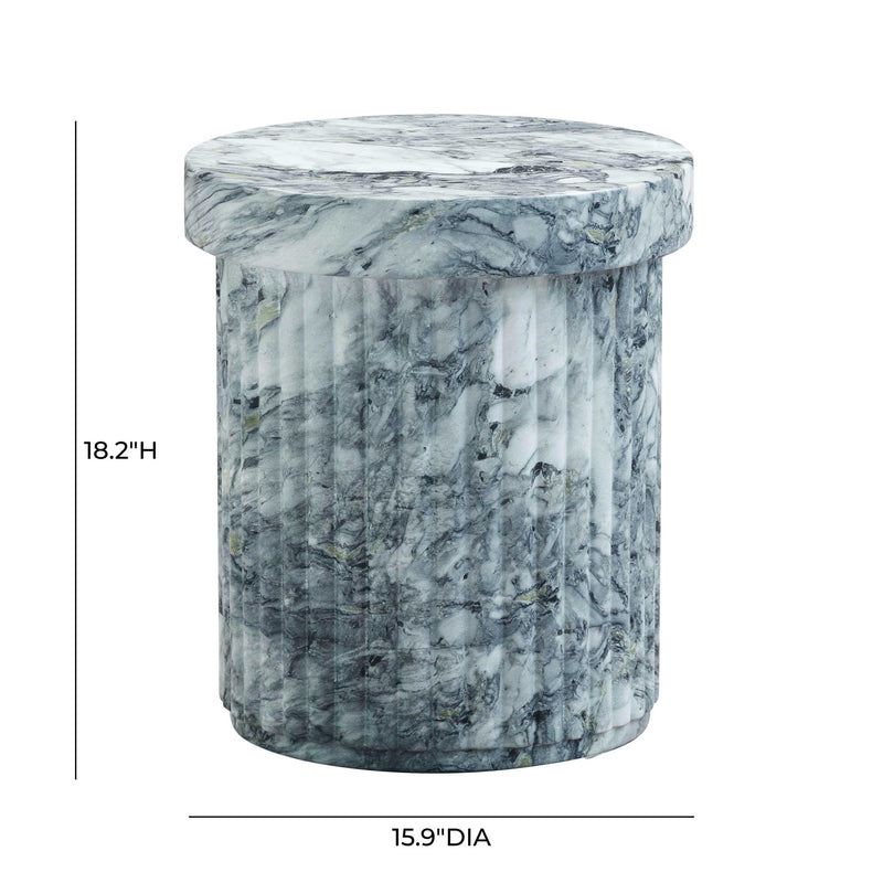 Serafina - Concrete Indoor / Outdoor Side Table - Marble Pattern - R&R Furniture Gallery (Fountain Valley, CA)