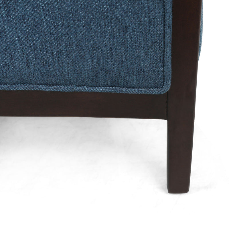 Noble House Drury contemporary fabric upholstered pushback recliner with cushioned armrests and plush seating.