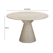 Fern - Textured Faux Plaster Concrete Indoor / Outdoor Round Dining Table - Beige - R&R Furniture Gallery (Fountain Valley, CA)