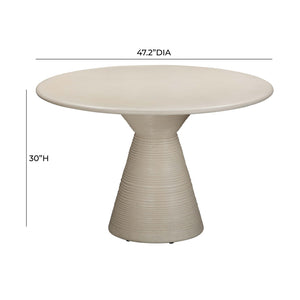Fern - Textured Faux Plaster Concrete Indoor / Outdoor Round Dining Table - Beige - R&R Furniture Gallery (Fountain Valley, CA)