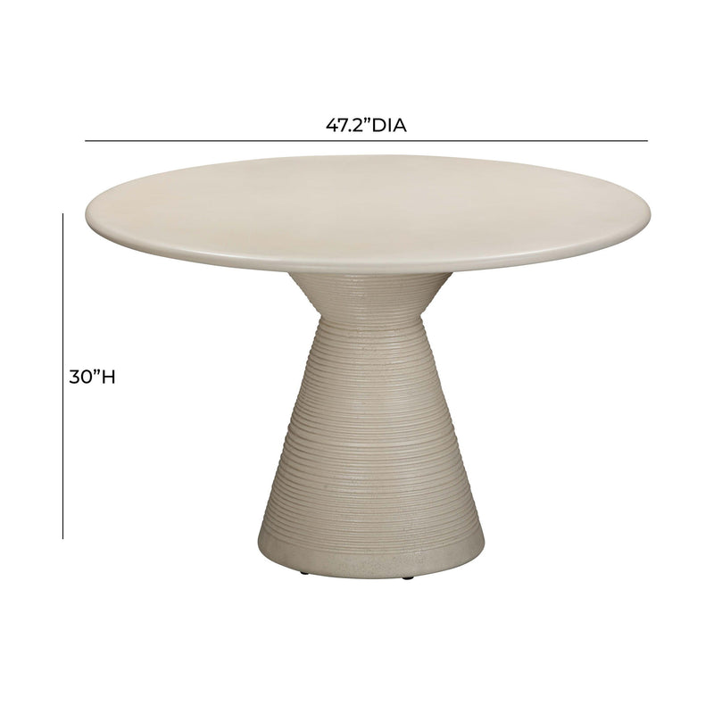 Fern - Textured Faux Plaster Concrete Indoor / Outdoor Round Dining Table - Beige - R&R Furniture Gallery (Fountain Valley, CA)