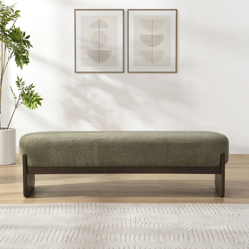 Noble House Loop Yarn Ottoman, a stylish bench ottoman with loop yarn design in neutral tones, perfect for living room or entryway.