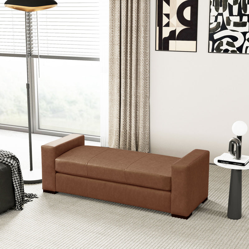 Ottoman With Unique Armrest Design For Living Spaces - R&R Furniture Gallery (Fountain Valley, CA)
