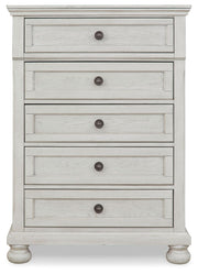 Robbinsdale - Five Drawer Chest - Youth - Antique White - R&R Furniture Gallery (Fountain Valley, CA)