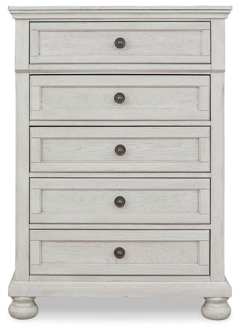 Robbinsdale - Five Drawer Chest - Youth - Antique White - R&R Furniture Gallery (Fountain Valley, CA)