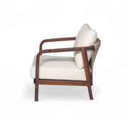 Outdoor Lounge Chair With Woven Backrest, Solid Wood Frame, Comfortable Cushions - R&R Furniture Gallery (Fountain Valley, CA)