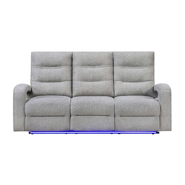 Isolde - Power Reclining Sofa, LED Lighting - Gray
