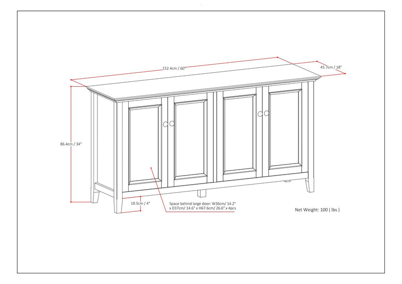 Amherst - 4 Door Storage Cabinet - R&R Furniture Gallery (Fountain Valley, CA)