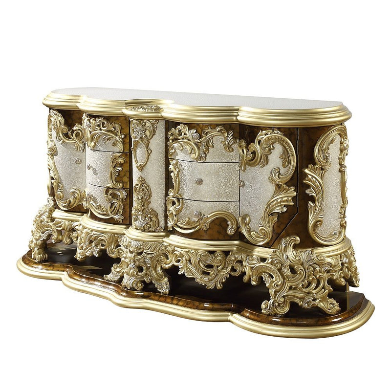 Desiderius - Dresser - Antique Gold & Hand Painted Brown - R&R Furniture Gallery (Fountain Valley, CA)