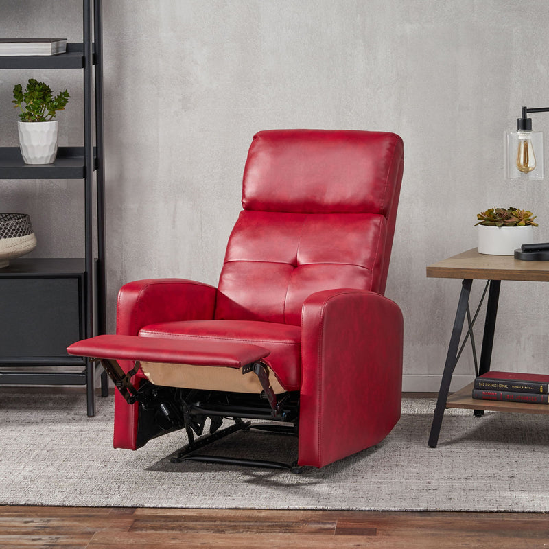 Contemporary Recliner Chair With Push Back Function - R&R Furniture Gallery (Fountain Valley, CA)