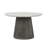 Caspia - 47" Outdoor Round Dining Table - Snowdrift White / Black - R&R Furniture Gallery (Fountain Valley, CA)
