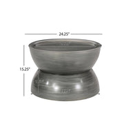 Modern iron hourglass coffee table by Noble House featuring a sleek design and sturdy metal frame.
