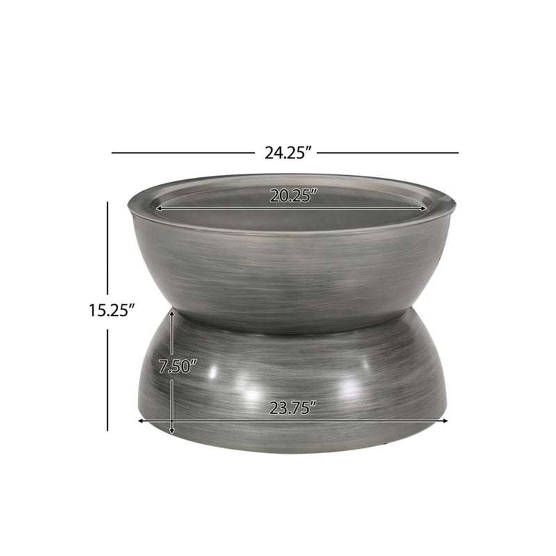 Modern iron hourglass coffee table by Noble House featuring a sleek design and sturdy metal frame.
