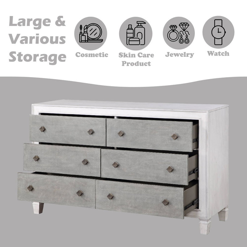 Katia - Dresser - Rustic Gray & Weathered White - R&R Furniture Gallery (Fountain Valley, CA)