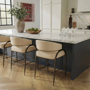 Tatum - Performance Vegan Leather Counter Stool - Taupe - R&R Furniture Gallery (Fountain Valley, CA)