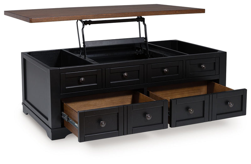 Wildenauer - Lift Top Cocktail Table - Brown / Black - R&R Furniture Gallery (Fountain Valley, CA)