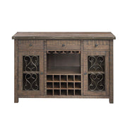 Raphaela - Server With Cup Holder & Wine Rack - Weathered Cherry - R&R Furniture Gallery (Fountain Valley, CA)