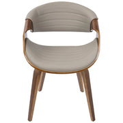 Lumi Source Symphony mid-century modern dining side chair with wooden legs and upholstered seat showcasing stylish design.