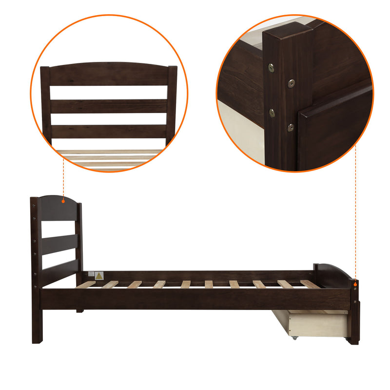 DreamHaus storage platform bed frame with wood slat support and built-in storage drawers, no box spring needed, modern bedroom furniture