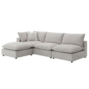 Marisa - Modular Left Facing Loveseat With 2 Pillows - Beige Boucle - R&R Furniture Gallery (Fountain Valley, CA)