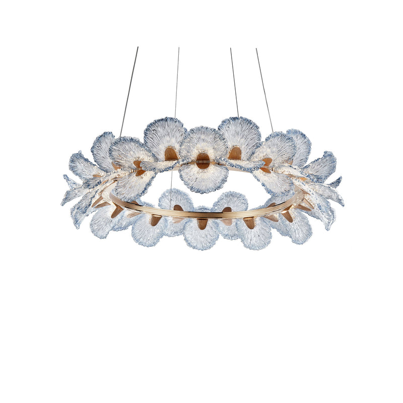 Michael Amini Lighting - Brisa 39" Round LED Chandelier - Ocean Blue / Bronze