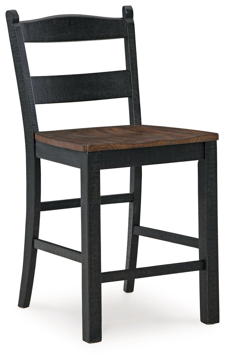 Valebeck - Barstool (Set of 2) - Black / Brown - R&R Furniture Gallery (Fountain Valley, CA)