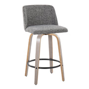 Toriano - Contemporary Fixed Height Counter Stool With Swivel & Round Footrest (Set of 2) - R&R Furniture Gallery (Fountain Valley, CA)