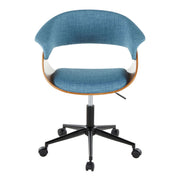 Lumi Source Vintage Mod mid-century modern office desk chair with wooden legs and upholstered seat, stylish and ergonomic design