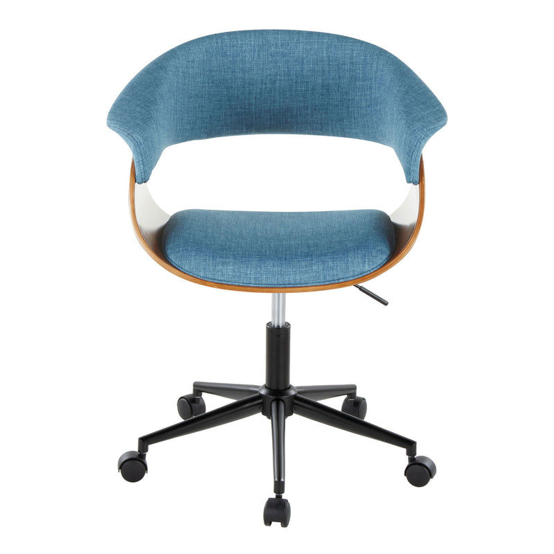 Lumi Source Vintage Mod mid-century modern office desk chair with wooden legs and upholstered seat, stylish and ergonomic design