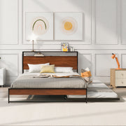 Platform Bed Frame With Trundle, USB Ports And Slat Support, No Box Spring Needed - R&R Furniture Gallery (Fountain Valley, CA)
