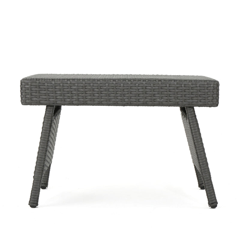 Outdoor Wicker Table With Rectangular Tabletop - Gray - R&R Furniture Gallery (Fountain Valley, CA)
