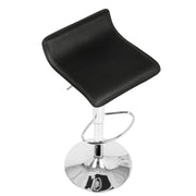 Set of two Lumi Source Ale contemporary adjustable barstools with sleek metal frames and cushioned seats, ideal for modern bar areas.