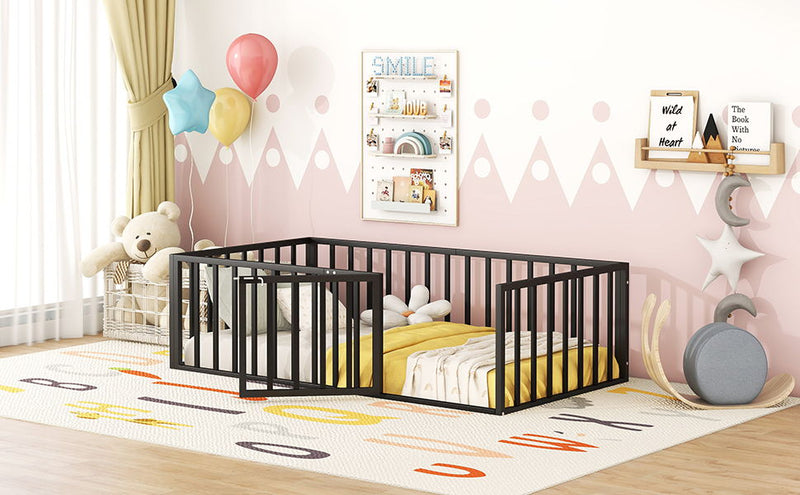 Metal Floor Bed Frame With Fence And Door - R&R Furniture Gallery (Fountain Valley, CA)