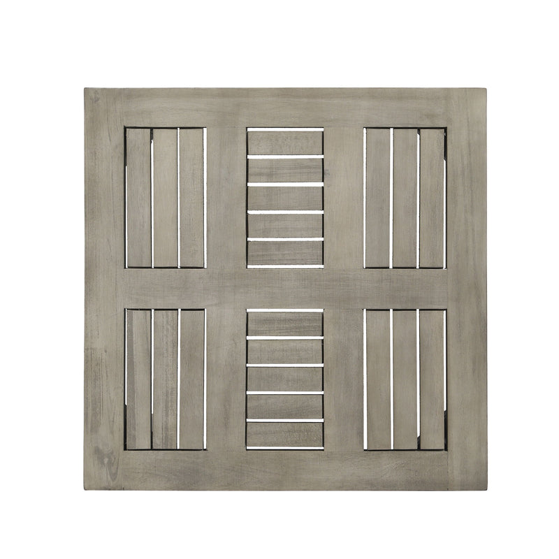 Dexterity - Outdoor Square Side Table With Wood Frame - Gray - R&R Furniture Gallery (Fountain Valley, CA)