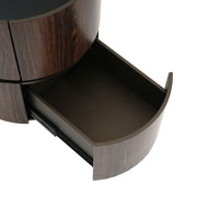 Elegant Italian High Grade Double Layer Storage Round Side Table - Brown / Black - R&R Furniture Gallery (Fountain Valley, CA)