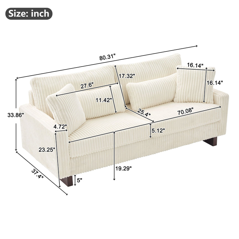 Modern Loveseat Sofa With 4 Pillows - R&R Furniture Gallery (Fountain Valley, CA)