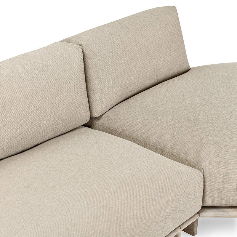 Livia - Teak 3 Piece Outdoor Sectional - Taupe - R&R Furniture Gallery (Fountain Valley, CA)