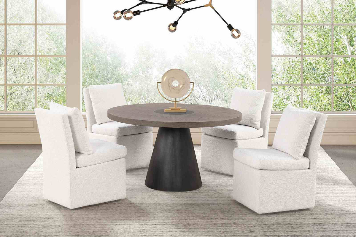Broager - Round Table, Rustic Oak/Dark Walnut