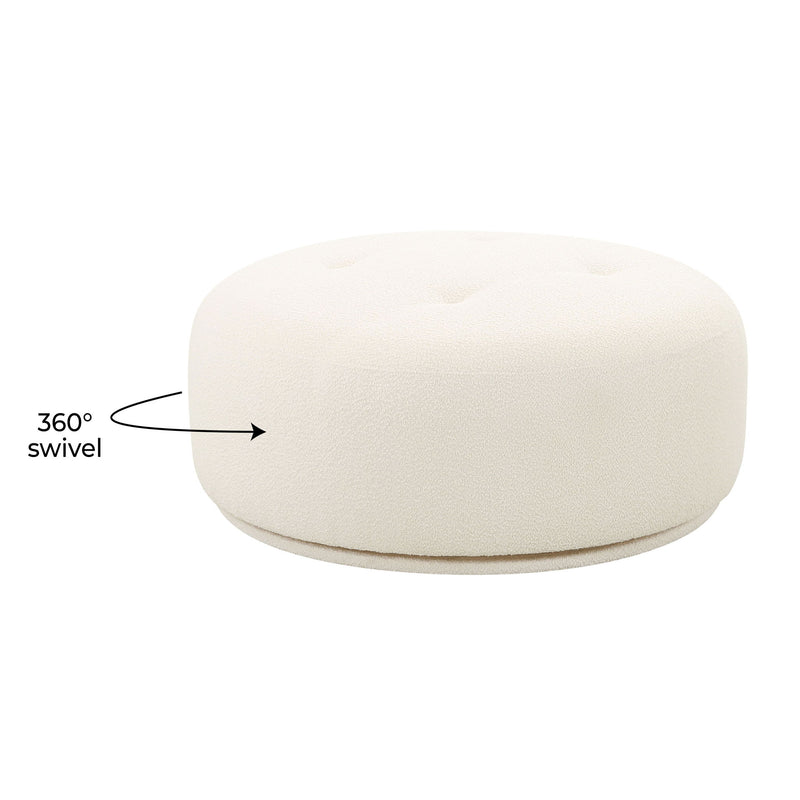 Fickle - Swivel Ottoman - Cream - R&R Furniture Gallery (Fountain Valley, CA)