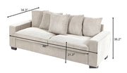 Luxe Sofa With 5 Matching Toss Pillows, Sleek Design, Spacious And Comfortable 3 Seater Couch - R&R Furniture Gallery (Fountain Valley, CA)