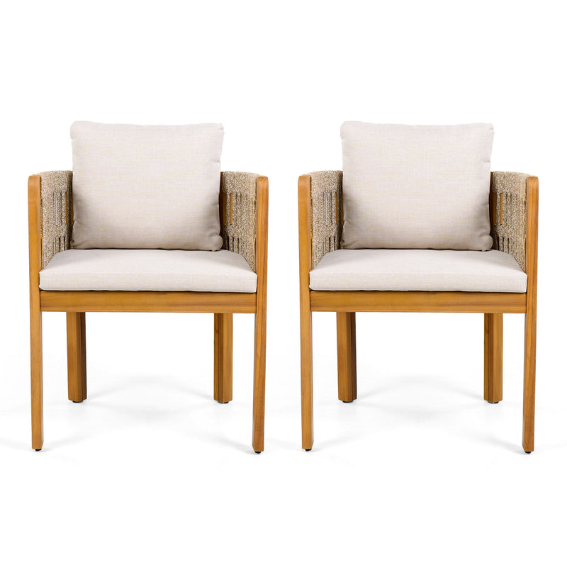 Outdoor Dining Chairs With Mix Rope Handles (Set of 2) - R&R Furniture Gallery (Fountain Valley, CA)