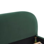 Upholstered Simple Modern Bedroom Bed With Curved Headboard - R&R Furniture Gallery (Fountain Valley, CA)